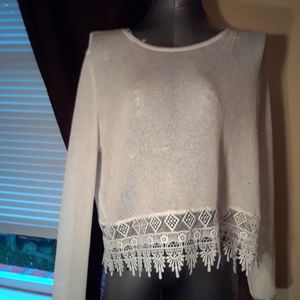 Cropped white sweater